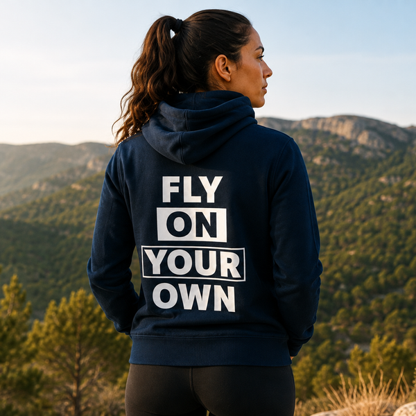FALCO H001F — Fly On Your Own — Hoodie Bleu Marine