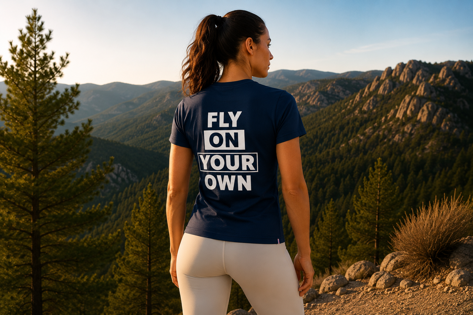 FALCO T001F — Fly On Your Own — T-shirt Bleu Marine