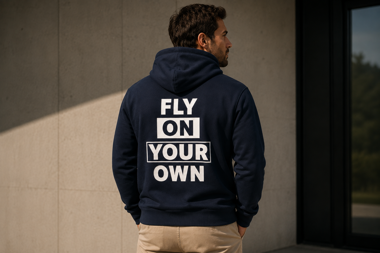 FALCO H001 — Fly On Your Own — Hoodie Bleu Marine