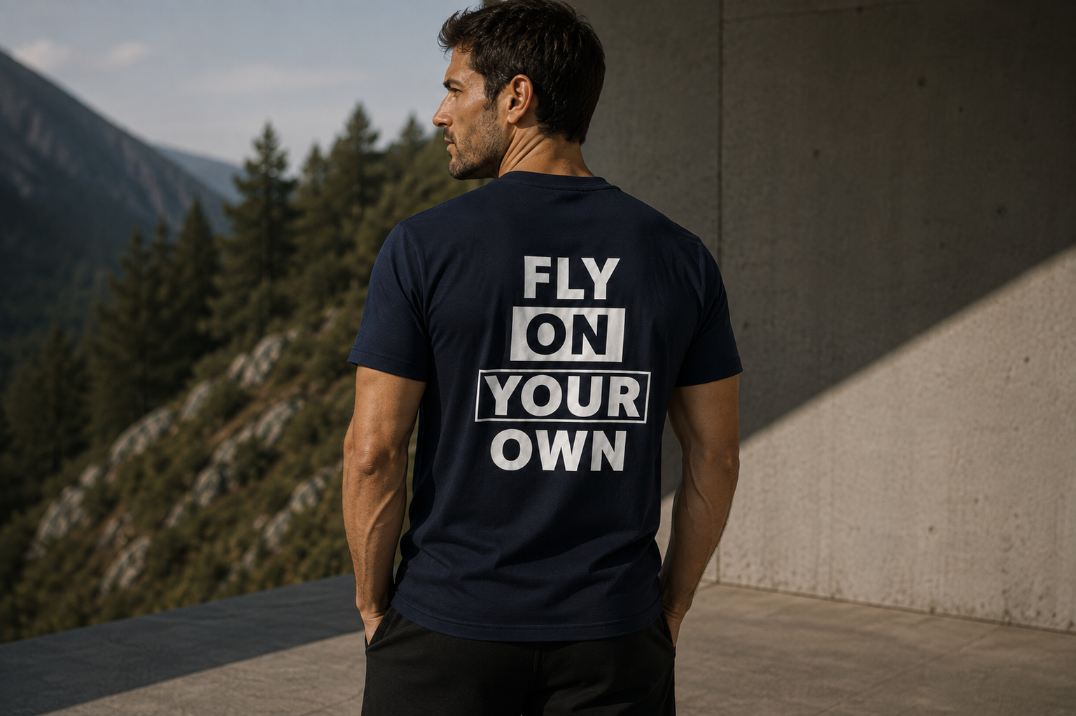 FALCO T001 — Fly On Your Own — T-shirt Bleu Marine